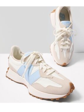 New Balance 327 Sneakers - Timberwolf White and Blue - Sz 7 - Womens